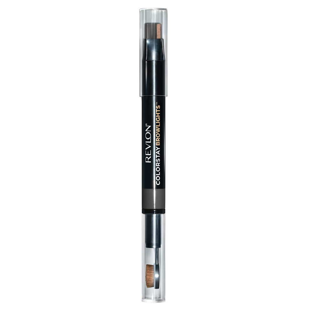 Revlon Colorstay Browlights Pencil  Eyebrow Pencil & Brow Highlighter  0.55 Lb  Soft Black