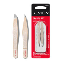 Revlon Designer Series Mini-pincetset Ontharingsgereedschapsset met mini-pincet met schuine punt en puntpunt, draagbaar en gemakkelijk te gebruiken G