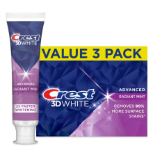 Crest 3D White Advanced Zahnaufhellende Zahnpasta, Brilliance, Radiant Mint, 3.3 oz, Packung mit 3