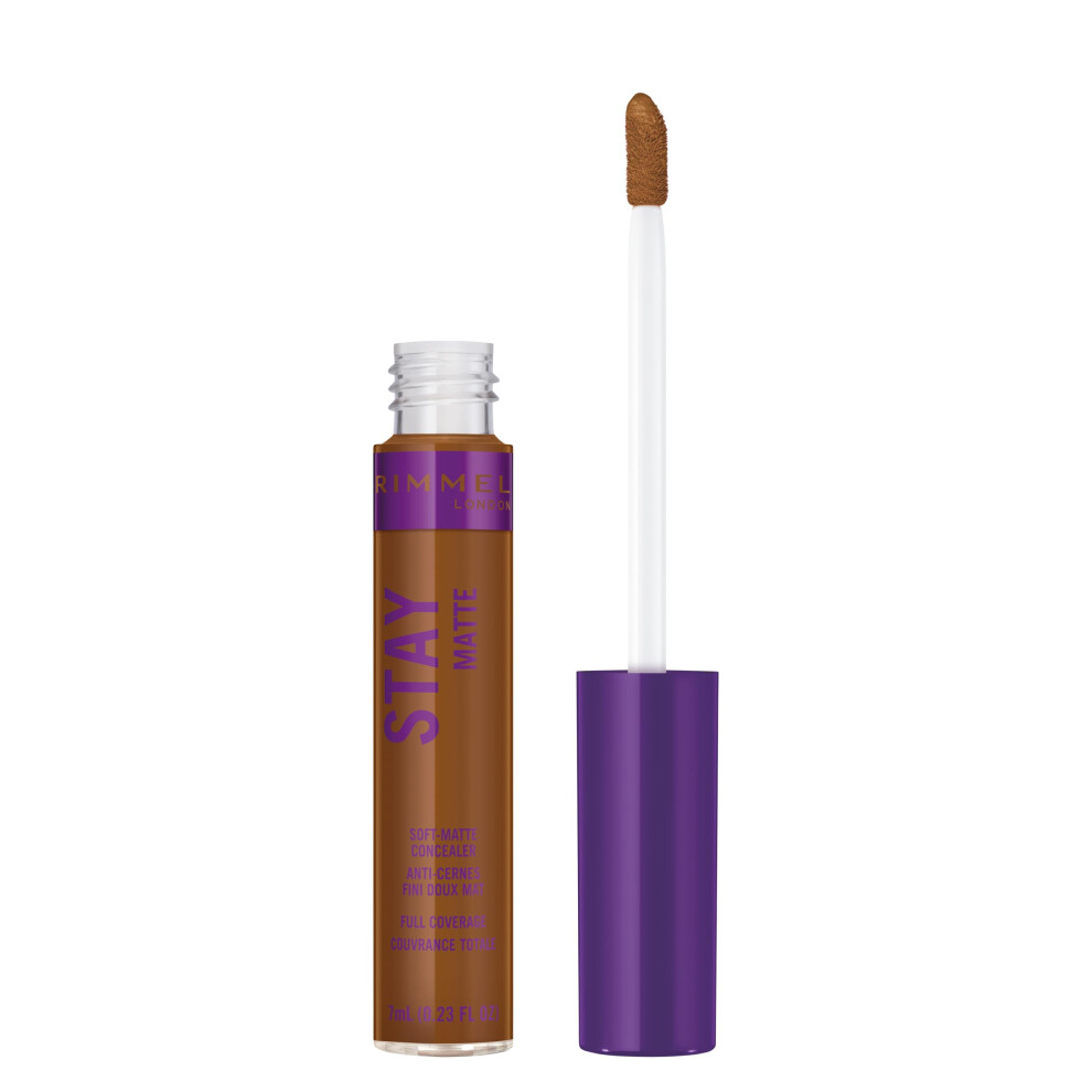 Rimmel London Stay Matte - 610 Chestnut - Concealer  24-Hour Wear  Shine Control  Fights Free Radicals  0.23oz