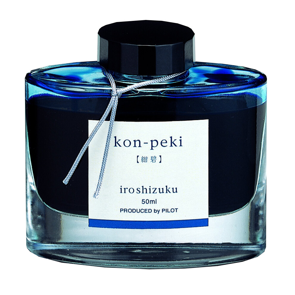 Pilot Iroshizuku Fountain Pen Ink - 50 ml Bottle - Kon-peki Deep Azure Blue (Japan Import)