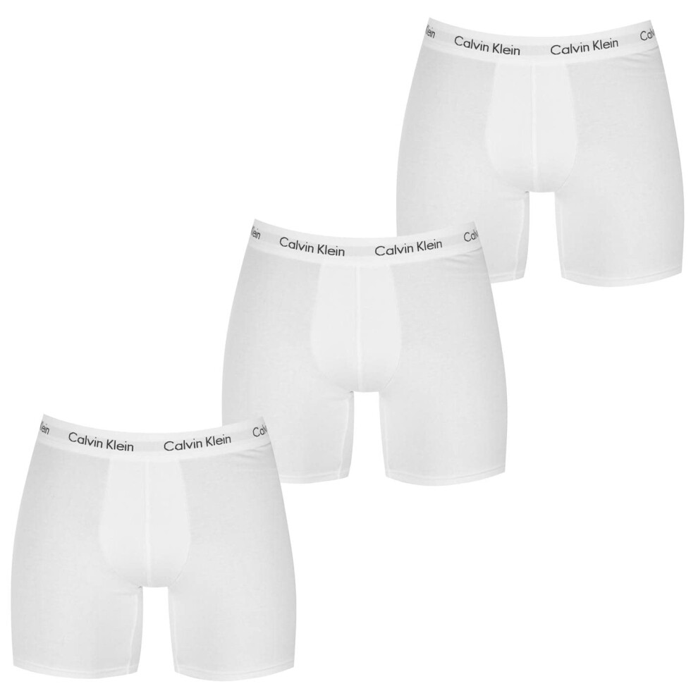 Calvin Klein Men's Cotton Stretch Multipack Boxer Briefs  White  Small