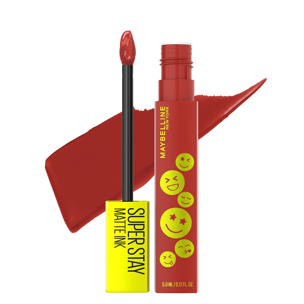 Maybelline Super Stay Matte Ink Liquid Lip Color  Moodmakers Lipstick Collection  Long Lasting  Transfer Proof Lip Makeup  Harmonizer  Red Brown  1 Co