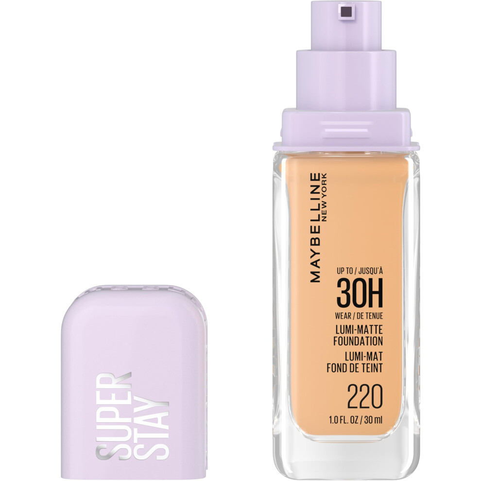 Maybelline Super Stay Lumi-Matte Foundation  Lightweight and Buildable Full Coverage Foundation Makeup For Up To 30HR Wear  220  1 Count