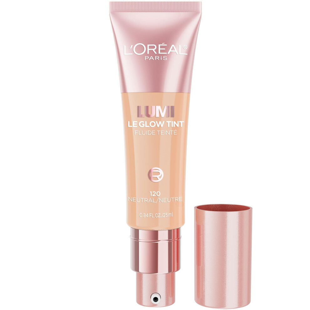 Photos - Foundation & Concealer LOreal ) LOr?al Paris Lumi Le Glow Skin Tint Lightweight Water-Based Tinted Serum with Fo (120 Light Neutral, 0.85 Fl Oz (Pack of 1)