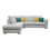 Dakota Fabric Left Light Grey Corner Sofa Suite 1