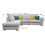 Dakota Fabric Left Light Grey Corner Sofa Suite 3