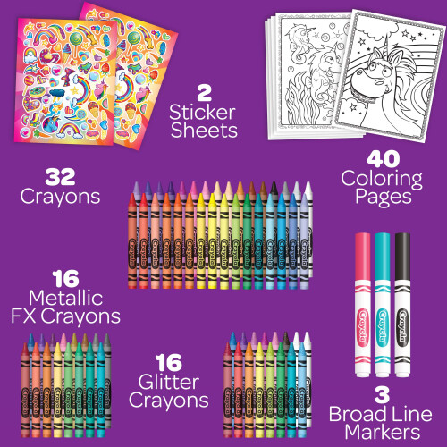 Crayola Σετ Μινι Τέχνης Crayola με UniCreatures, Καλλιτεχνικό Σετ για Παιδιά, 100+ Τεμάχια, Ηλικίες 3-7 1