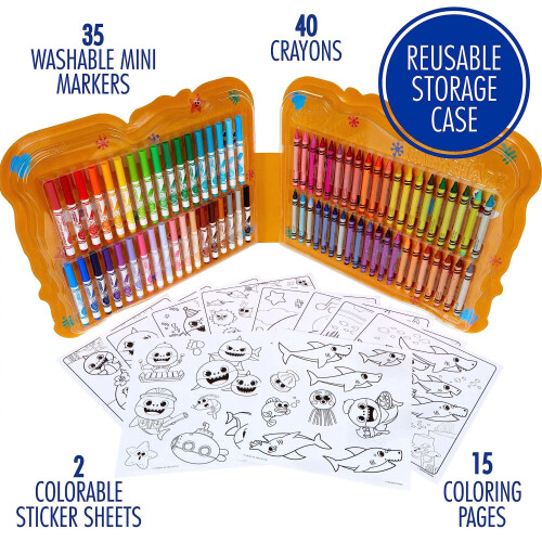 Crayola Σετ Τέχνης Crayola Baby Shark, 90 Τεμάχια, Δώρο για Παιδιά, 4-7 Ετών 2