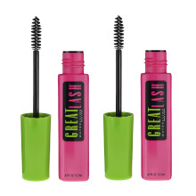 Maybelline Great Lash Washable Mascara, Volumizing Lash Formula, Very Black, 2 Count
