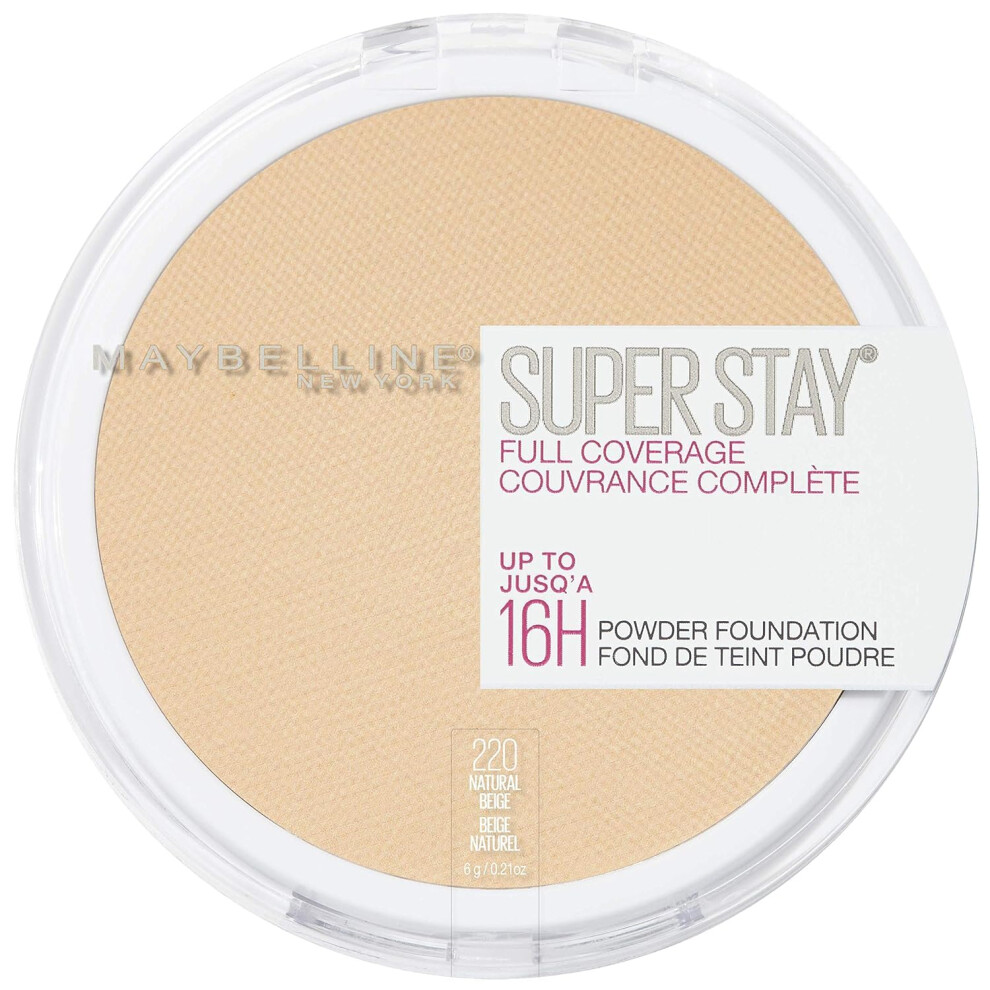 Maybelline Super Stay Full Coverage Powder Foundation Makeup  Up to 16 Hour Wear  Soft  Creamy Matte Foundation  Natural Beige  1 Count-image-OPC-PFMVZWF-NEW