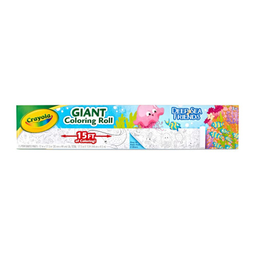 Crayola Crayola Γιγαντοχρωμοσελίδα, 15 Χρωματιστές Σελίδες Ωκεανού, Δώρο για Παιδιά 3-6 1