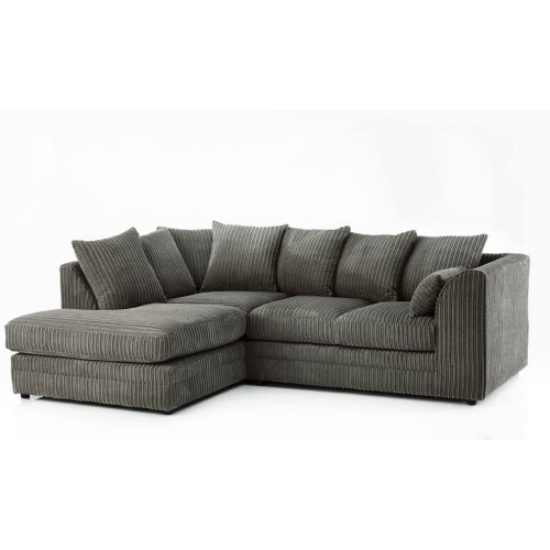Snugg Furniture (Left Hand Corner, Grey) Milo Jumbo Cord Corner Sofa