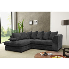 (Left Hand Corner, Black) Milo Jumbo Cord Corner Sofa
