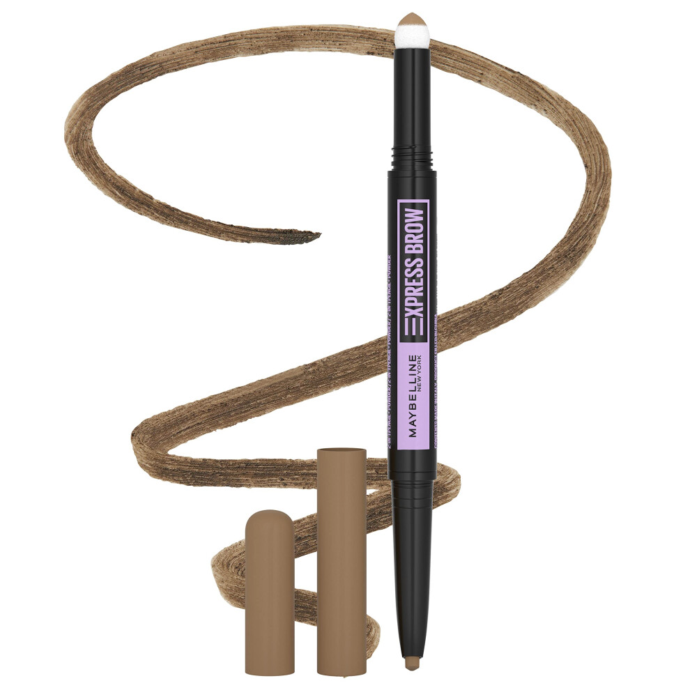 Maybelline Express Brow 2-In-1 Pencil and Powder Eyebrow Makeup  Blonde  1 Count