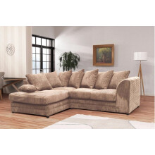 (Left Hand Corner, Coffee) Milo Jumbo Cord Corner Sofa