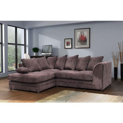 Snugg Furniture (Left Hand Corner, Chocolate) Milo Jumbo Cord Corner Sofa