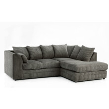 (Right Hand Corner, Grey) Milo Jumbo Cord Corner Sofa