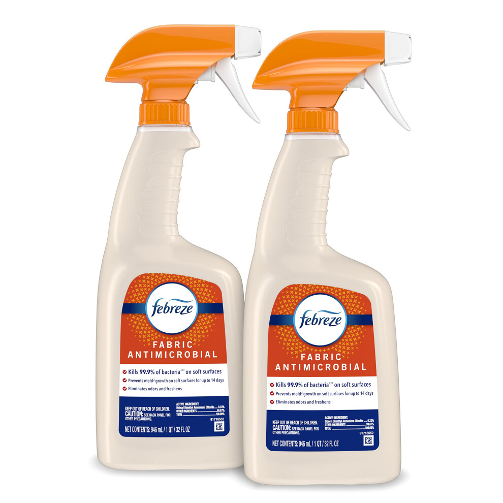 Febreze Fabric Spray  Odor Eliminator for Strong Odor  Sanitizing and Antimicrobial  32 fl oz (2 Count)