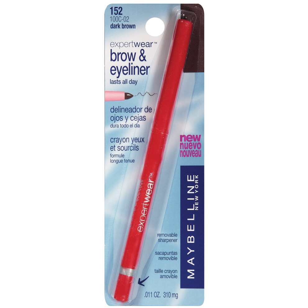 Maybelline Expert Wear Brow & Eyeliner Pencil  Dark Brown  0.01 oz.
