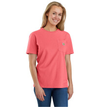 Carhartt Women's Loose Fit Heavyweight Short-Sleeve Pocket T-Shirt, Pink Salmon Heather, Large