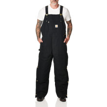 Carhartt mens Loose Fit Firm Duck Insulated Bib Overall Work Utility Outerwear Black Large US