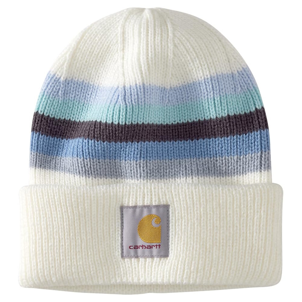 Carhartt Women's Rib Knit Beanie  Winter White Stripe