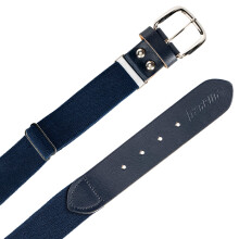 Ceinture de baseball et de softball Franklin Sports pour jeunes     Ceinture en cuir MLB     Bleu marine 22"""" - 42""""