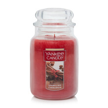 Bougie yankee etincelante cannelle parfumee classique 22oz grand pot single chougie meche plus de 110 heures de brulure | Cadeaux de vacances pou