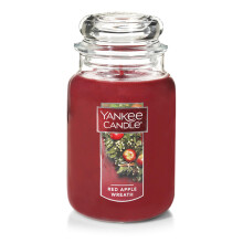 Candle Yankee Apple Coroana parfumata Classic 22oz Barrou mare cu o singura fitil de fitil peste 110 ore de ardere | Cadouri de vacan?a pentru to