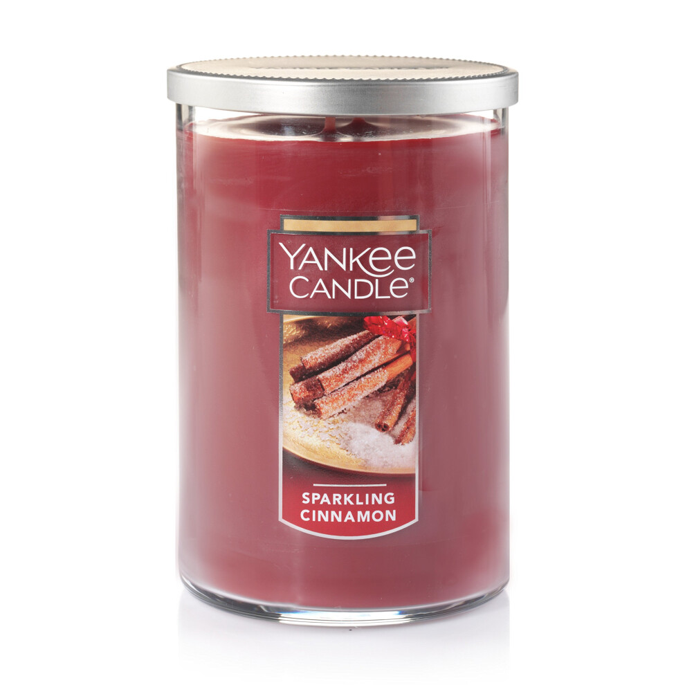 Yankee Candle Sparkling Cinnamon  Classic 22oz Large Dual-Wick Tumbler Candle  Long-Lasting Burn Time  Ideal for Holidays and Gift-Giving