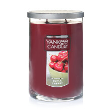 Lumnare Yankee Black Cherry parfumat clasic 22oz de 22oz cu 2 lumnari cu 2 wick peste 75 de ore de arsura ideala pentru adunari interioare de t