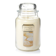 Yankee Candle Buttercream -tuoksuinen klassinen 22oz:n suuripurkkinen yksisyd  minen kynttil  , yli 110 tunnin paloaika