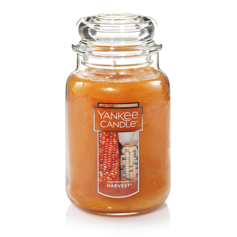 Yankee Candle Harvest Scented  Classic 22oz Large Jar Single Wick Aromatherapy Candle  Over 110 Hours of Burn Time  Apothecary Jar Fall Candle  Autumn