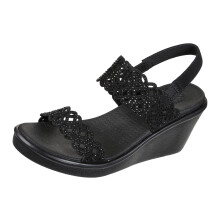 D mske sand le Skechers Cali Rumble on - Sassy Dayz Wedge Black/Black 7 US