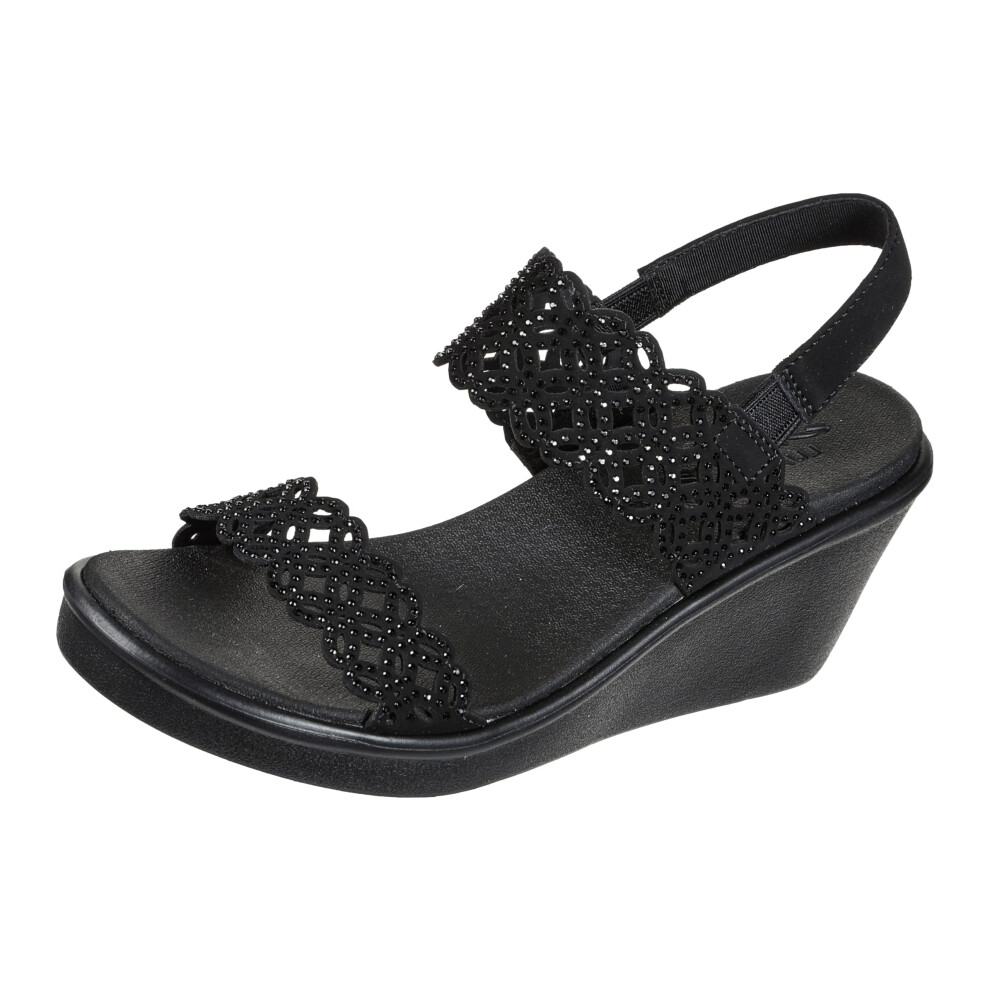 Skechers Cali Women's womens Rumble on - Sassy Dayz Wedge Sandal  Black/Black  7 US