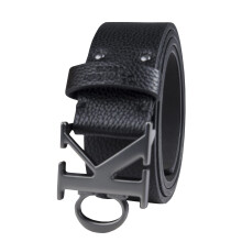 Calvin Klein Men's Casual CK Monogram klippte ut Buckle Belt-logotyp Black Medium (34-36)