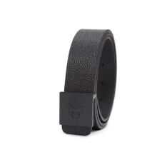 Calvin Klein Men's Logo Buckle Belt Black Square Medium (34-36)