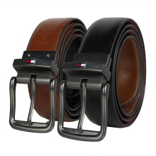 Cinto Reversível Tommy Hilfiger para Homem, Preto/Tan Escuro, Médio 34-36 US