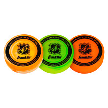 Discos de Hóquei de Rua Franklin Sports NHL - Sem Recuo para Interior e Exterior - Tamanho Oficial - Pacote com 3