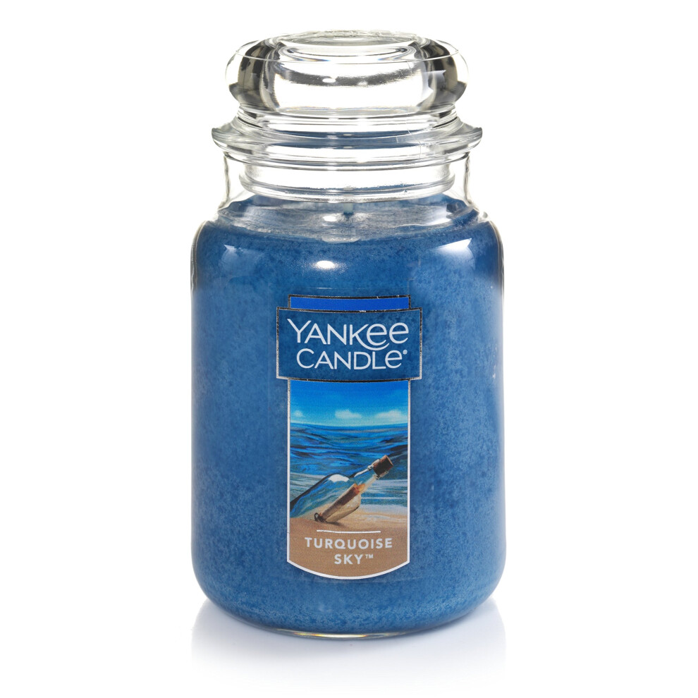 Yankee Candle Turquoise Sky Scented  Classic 22oz Large Jar Single Wick Candle  Over 110 Hours of Burn Time