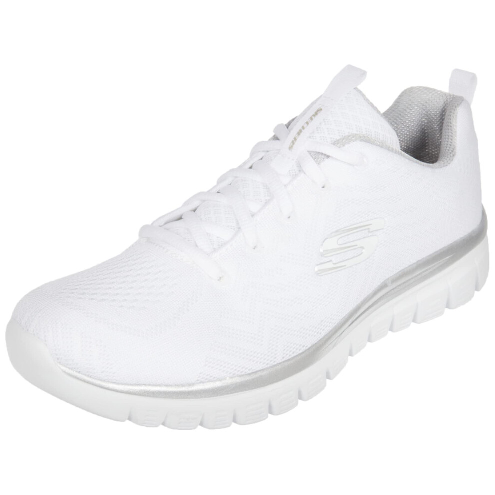 Skechers Womens Grateful Running Style Sneakers White 8