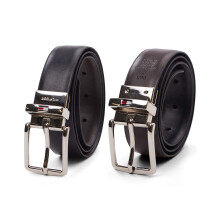 Ceinture r  versible Tommy Hilfiger pour gar  on, noir/marron, taille M