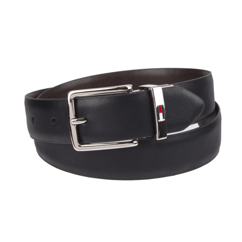 Tommy Hilfiger Ζώνη Tommy Hilfiger για αγόρια, Αναστρέψιμη, Μαύρη/Καφέ, Μικρή 22-24 US 1
