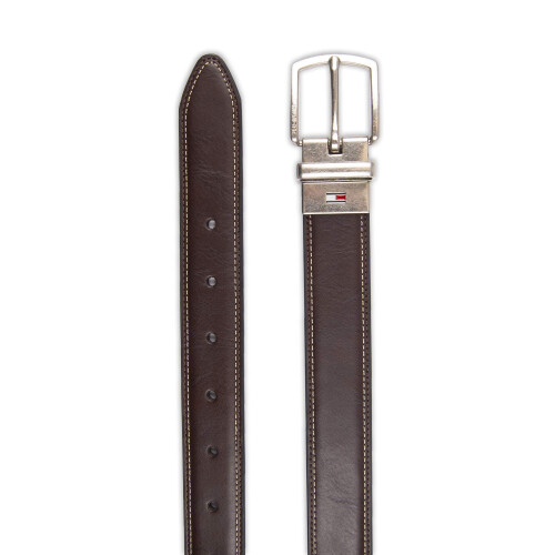 Tommy Hilfiger Tommy Hilfiger Αγόρια' Αναστρέψιμος Ζώνη, Καφέ/Μαύρο Λογότυπο, Μικρό 2