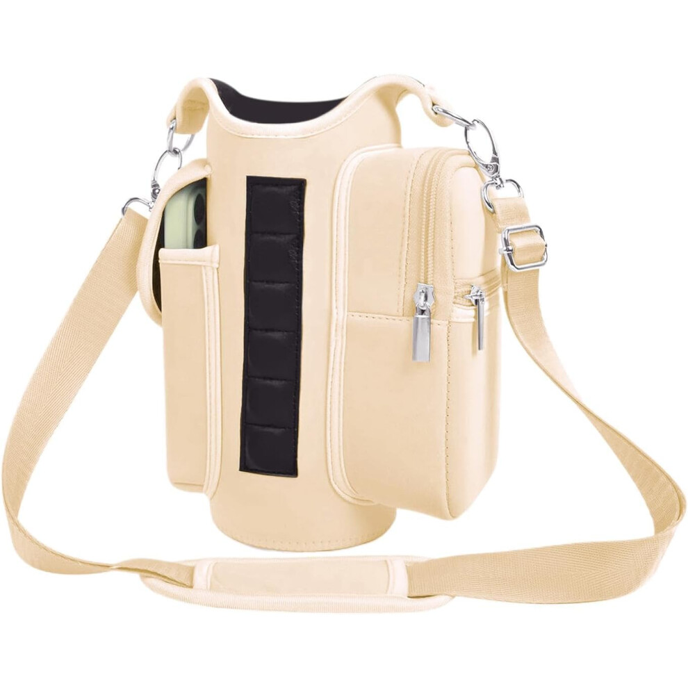 (Yellow) Magnetic Bottle Bag | Magnetic Gym Bag with Strap Water Bottle Sleeve,Thermal Kettle Pouches Drink Carrier for Gym Equipment Metal Rack