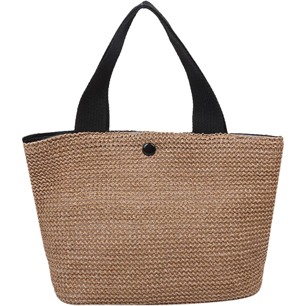 (Black) Straw Bags For Women,Wicker Beach Bag - Trendy Sandproof Spacious Purse Clutch For Poolside Wedding Picnic Cruise Honeymoon Party Gym Travel