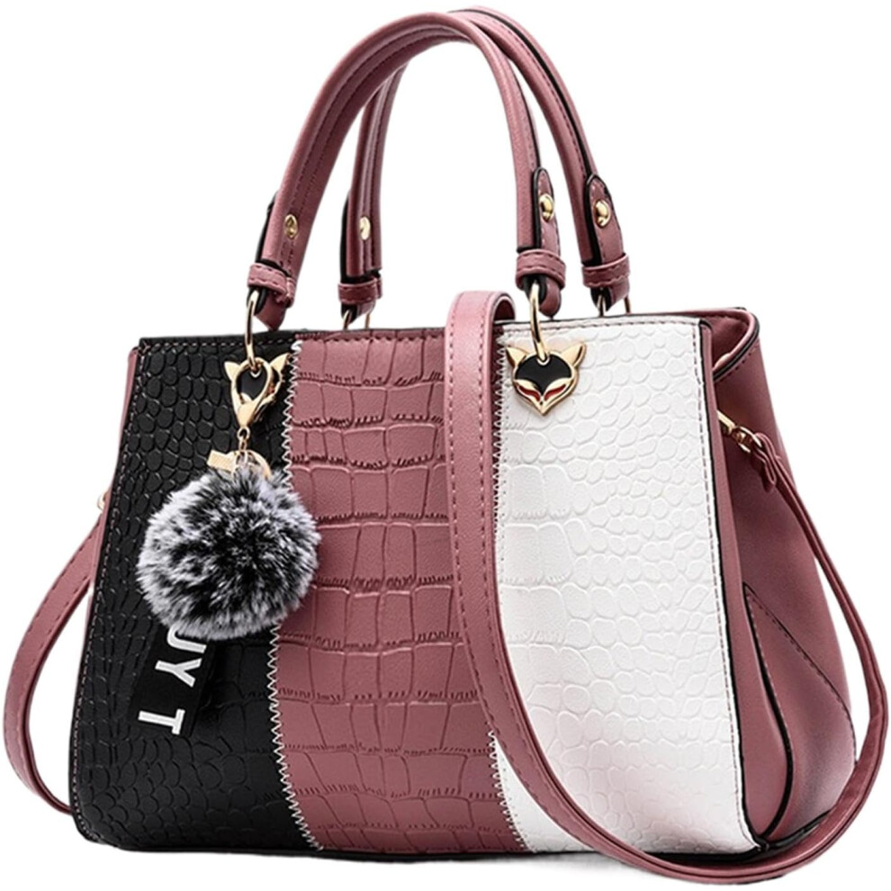 (Pink) Stone Pattern Tote Bag,Women's Textured Tote Bag | Large Capacity Women's Textured Tote Bag, Stylish Fashionable Tote Organizer for Travel, Work