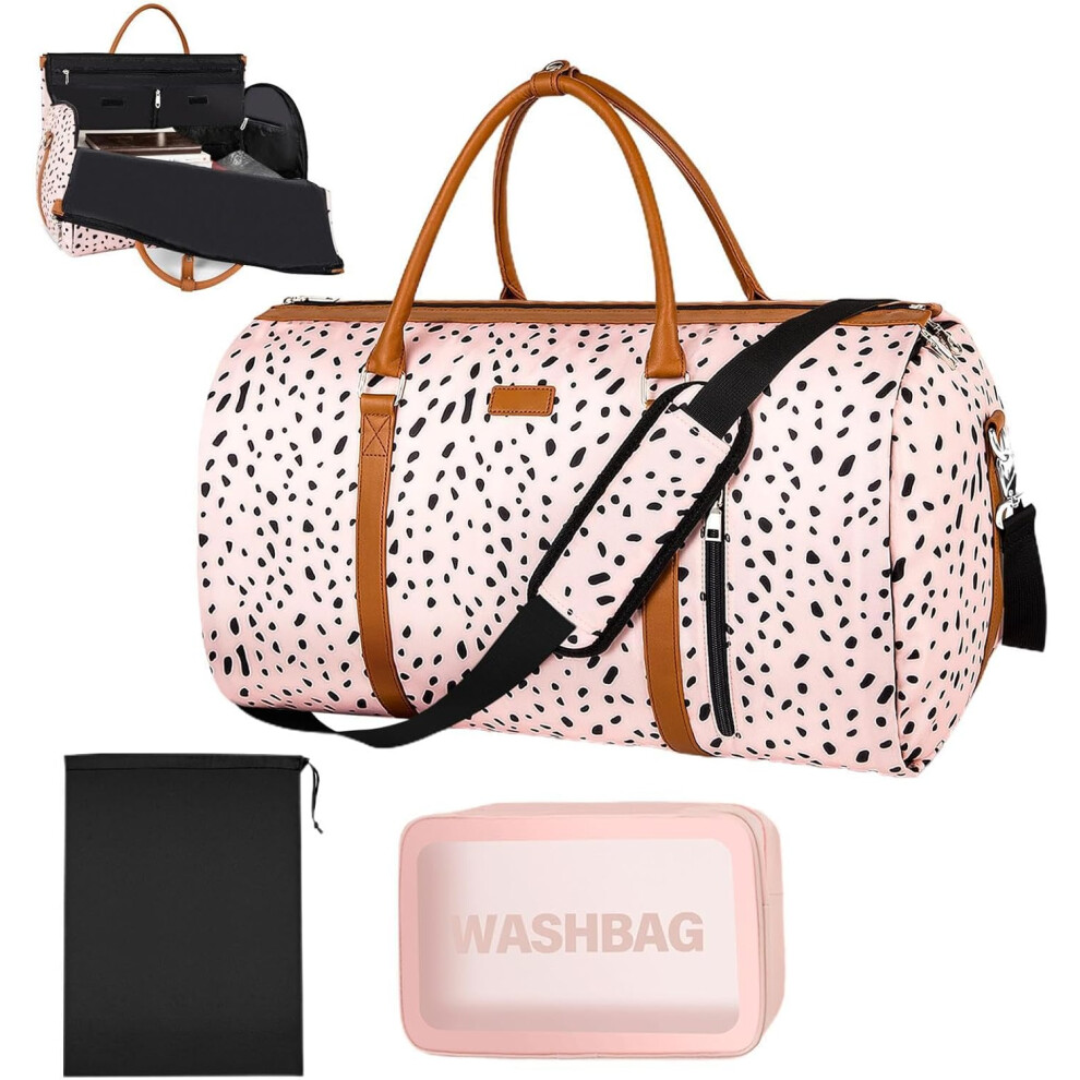 Convertible Garment Bag, Large Overnight Bag, Convertible Garment Duffel Bag for Travel - Carry Large Weekender Bag for Women 2 In 1 Suitcase