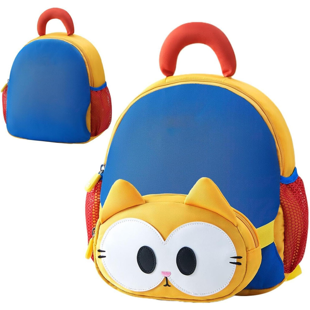 Cat Toddler Backpacks for Boys - Small Toddler Backpack Cat Cute Preschool Backpack - Kindergarten Large Capacity Shoulder Backpack with Chest Buckle